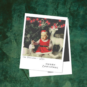Vintage-Weihnachtskarte mit roten Lichtern Feiertagskarte