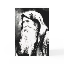 Vintage Weihnachtskarte mit schwarzem und weißem W