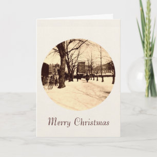 Vintage-Weihnachtskarte mit Washington DC im Schne Feiertagskarte