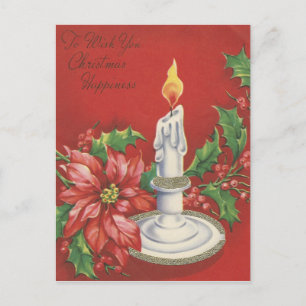 Vintage-Weihnachtskarte mit Weihnachtsstern Feiertagspostkarte