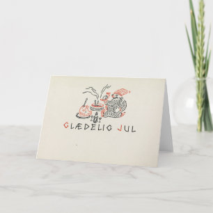 Vintage-Weihnachtskarte Norwegen   Glædelig Jul Feiertagskarte
