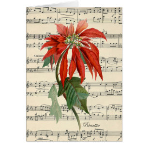 Vintage Weihnachtskarte poinsettia