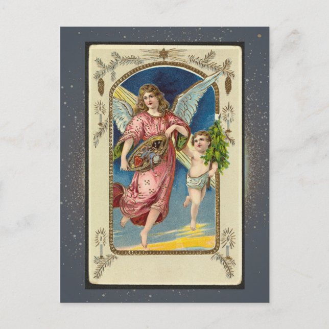 Vintage Weihnachtskarte Postkarte (Vorderseite)