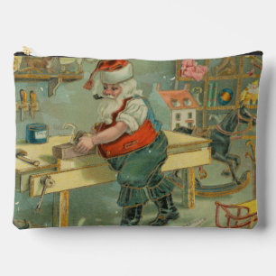 Vintage-Weihnachtskarte - Santa in seiner Werkstat Zubehörtasche