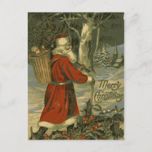 Vintage-Weihnachtskarte St. Nick Feiertagspostkarte