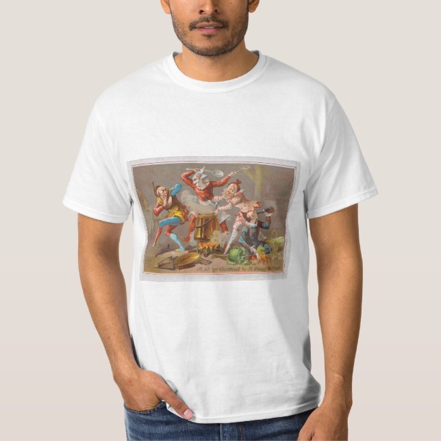 Vintage Weihnachtskarte T-Shirt (Vorderseite)