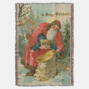 Vintage Weihnachtskarte, Weihnachtsmann, unartiges Decke