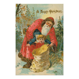 Vintage-Weihnachtskarte, Weihnachtsmann, unartiges Fotodruck