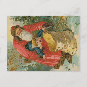 Vintage-Weihnachtskarte, Weihnachtsmann, unartiges Postkarte