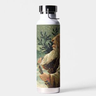 =Vintage Weihnachtskarte, Weihnachtsmann und Baum Trinkflasche