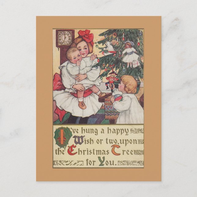 Vintage Weihnachtskarten Feiertagspostkarte (Vorderseite)