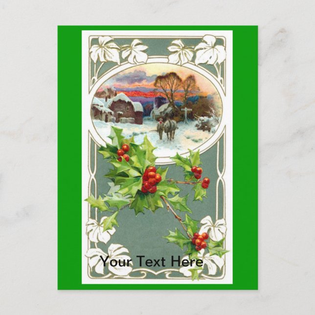 Vintage Weihnachtskarten Feiertagspostkarte (Vorderseite)