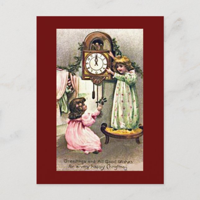 Vintage Weihnachtskarten Feiertagspostkarte (Vorderseite)