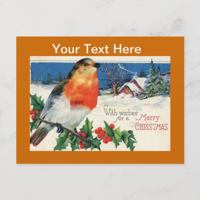 Vintage Weihnachtskarten Feiertagspostkarte (Vorderseite)