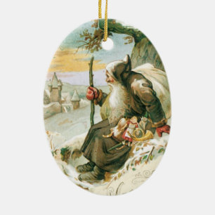 Vintage Weihnachtskarten-Verzierung Keramikornament