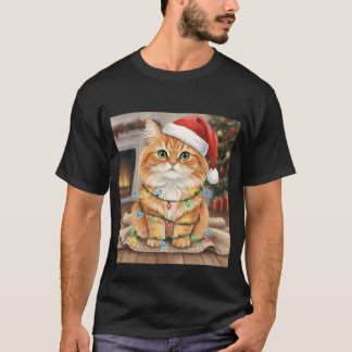 Vintage-Weihnachtskatze-T-Shirt T-Shirt