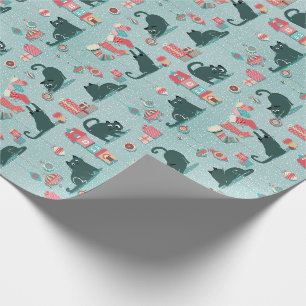 Vintage-Weihnachtskatzen Geschenkpapier