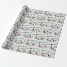 Vintage-Weihnachtskatzen-Geschenkpapier