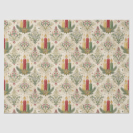 Vintage-Weihnachtskerze Damast-Muster Nahtlos Seidenpapier