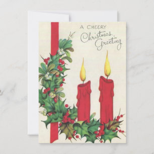 Vintage-Weihnachtskerzen Feiertagskarte