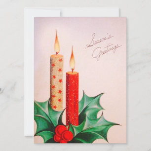 Vintage-Weihnachtskerzen Feiertagskarte