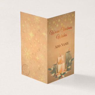 Vintage Weihnachtskerzen-Grußkarte mit warmer Atmo