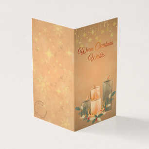 Vintage Weihnachtskerzen-Grußkarte mit warmer Atmo