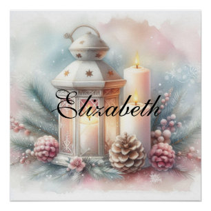 Vintage Weihnachtsklangen und Ornamente Poster