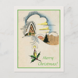Vintage-Weihnachtsklassiker-Zeichnung Feiertagspostkarte