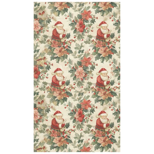 Vintage Weihnachtsklausel Tischdecke (Vorderseite)