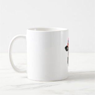 Vintage-Weihnachtskuhkopf mit Santa-Hut Bauernhof  Kaffeetasse