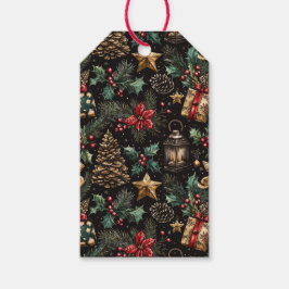 Vintage-Weihnachtslaternen Geschenkanhänger