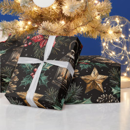 Vintage-Weihnachtslaternen Geschenkpapier