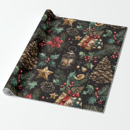 Vintage-Weihnachtslaternen Geschenkpapier