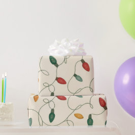 Vintage-Weihnachtslichter-Geschenkpapier | Elegant Geschenkpapier