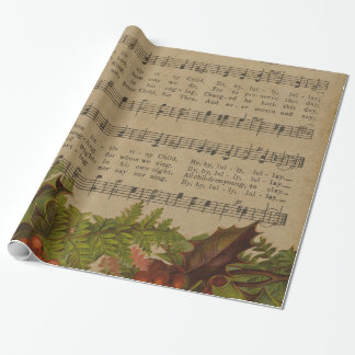 Vintage-Weihnachtslied-Musikblatt Geschenkpapier