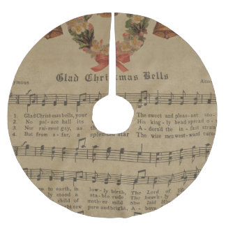 Vintage-Weihnachtslied-Musikblatt Polyester Weihnachtsbaumdecke