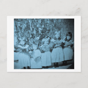 Vintage-Weihnachtslied-Stereobildkarte Feiertagspostkarte