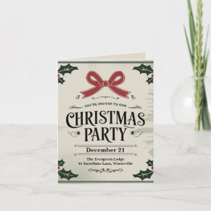 Vintage Weihnachtslied-Themenparty Einladung
