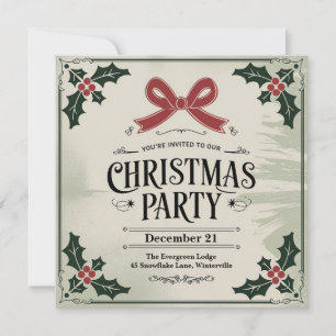 Vintage-Weihnachtslied-Themenparty Einladung