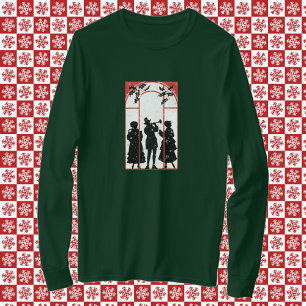 Vintage-Weihnachtsliedersänger-Silhouette-Illustra T-Shirt