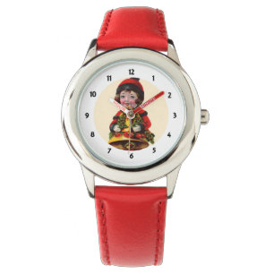 Vintage-Weihnachtsmädchen-Uhr Armbanduhr