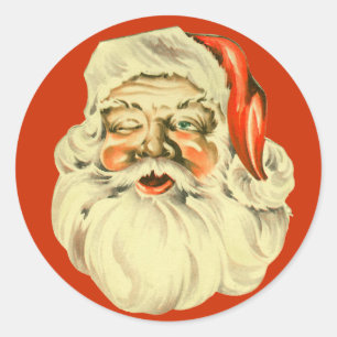 Vintage-Weihnachtsmann-Aufkleber Runder Aufkleber