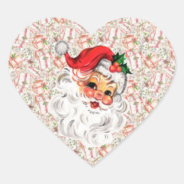 Vintage-Weihnachtsmann-Aufkleberbögen Herz-Aufkleber
