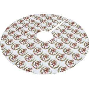 Vintage-Weihnachtsmann-Baumskirt Polyester Weihnachtsbaumdecke