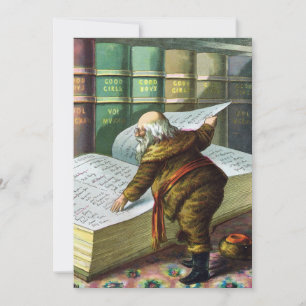Vintage-Weihnachtsmann-Böse-Gut-Party-Einladung Einladung