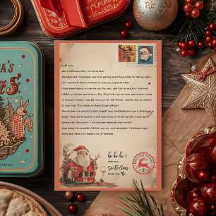 Vintage Weihnachtsmann-Brief Personalisierter No Einladung