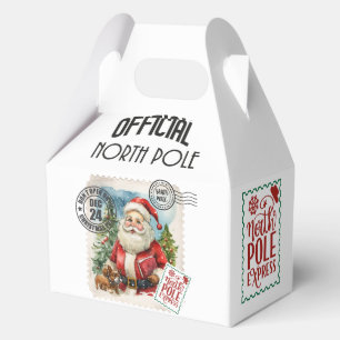 Vintage-Weihnachtsmann-Briefmarken-Geschenkbox Geschenkschachtel