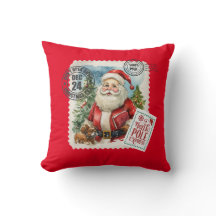 Vintage-Weihnachtsmann-Briefmarken-Wurfkissen 40 c