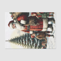 Vintage-Weihnachtsmann-Christmas-Decoupage  Seidenpapier